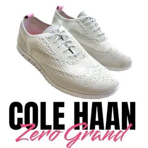 Cole Haan Women's Zerogrand Stitchlite Wingtips Oxford Shoes Optic White Sz 10.5